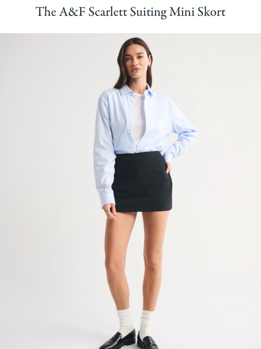 Abercrombie & Fitch Scarlett Suiting Black Mini Skort